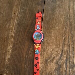 Pokemon Red and Blue Watch with Colorful Strap